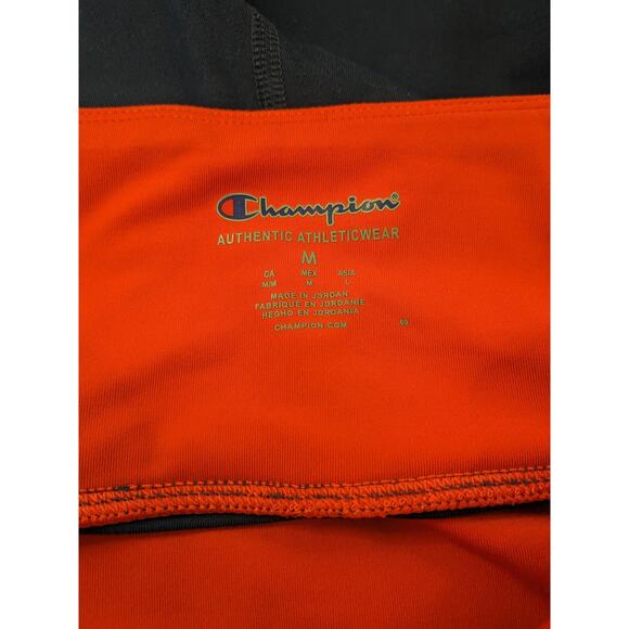 Champion Authentic Graphic Leggings M Red Navy Logo Back Zip Pocket Athleticwear - Picture 4 of 10